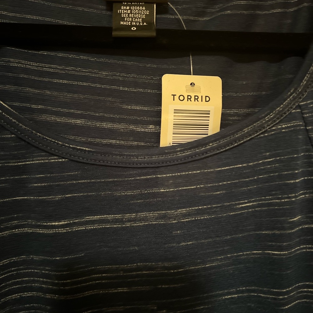 Torrid Navy and White Striped Sleeveless Top - Picture 2 of 4